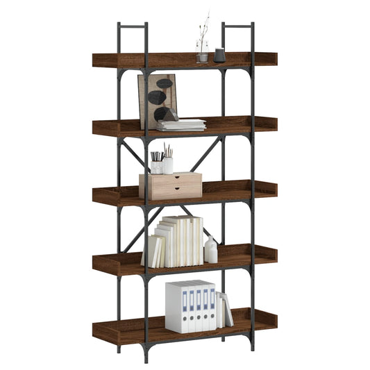 Bücherregal 5 Böden Braun Eiche-Optik 100x33x180,5 cm - Pazzar.ch