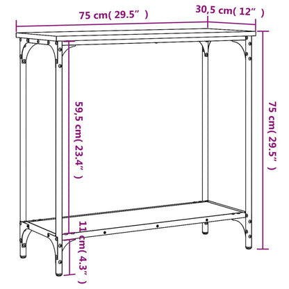 Konsolentisch Grau Sonoma 75x30,5x75 cm Holzwerkstoff - Pazzar.ch