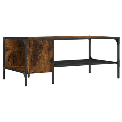 Couchtisch mit Regal Räuchereiche 100x51x40 cm Holzwerkstoff - Pazzar.ch