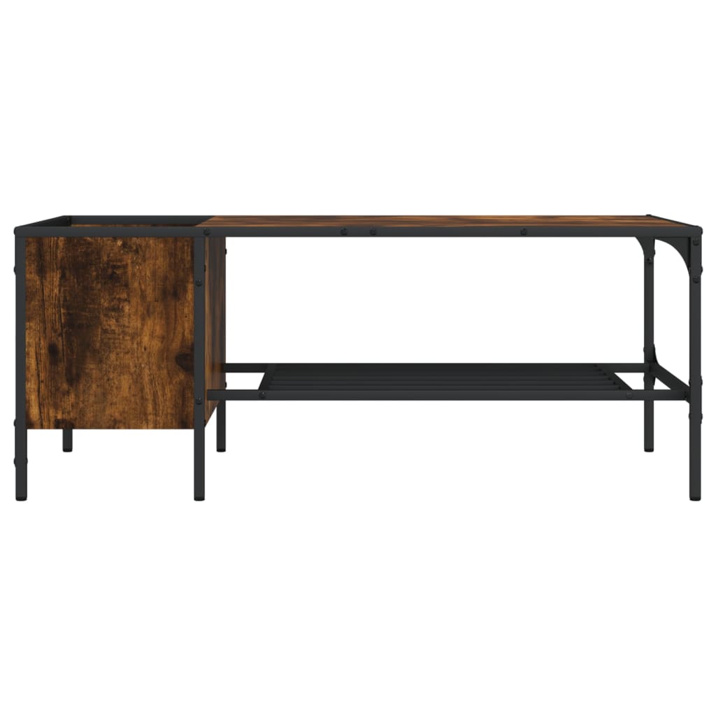 Couchtisch mit Regal Räuchereiche 100x51x40 cm Holzwerkstoff - Pazzar.ch
