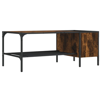 Couchtisch mit Regal Räuchereiche 100x51x40 cm Holzwerkstoff - Pazzar.ch