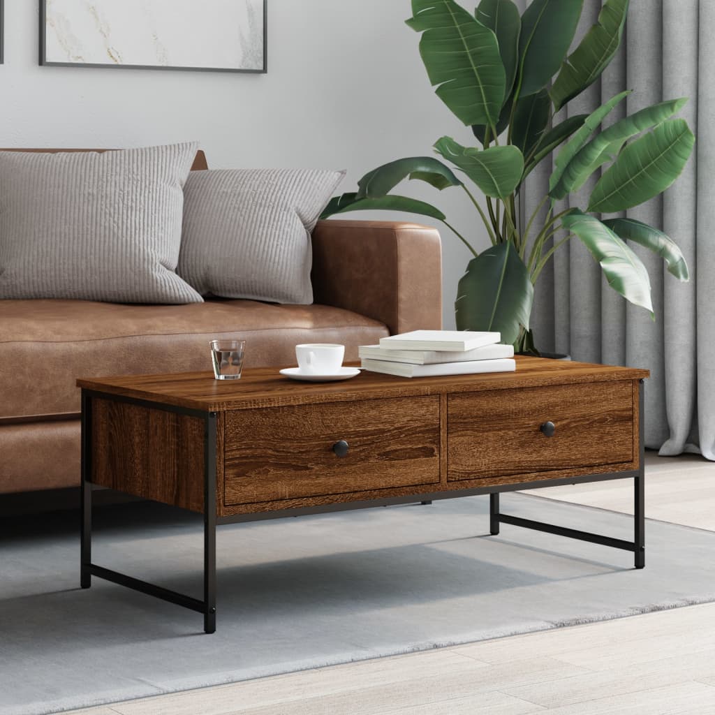 Couchtisch Braun Eichen-Optik 101x49x39,5 cm Holzwerkstoff - Pazzar.ch