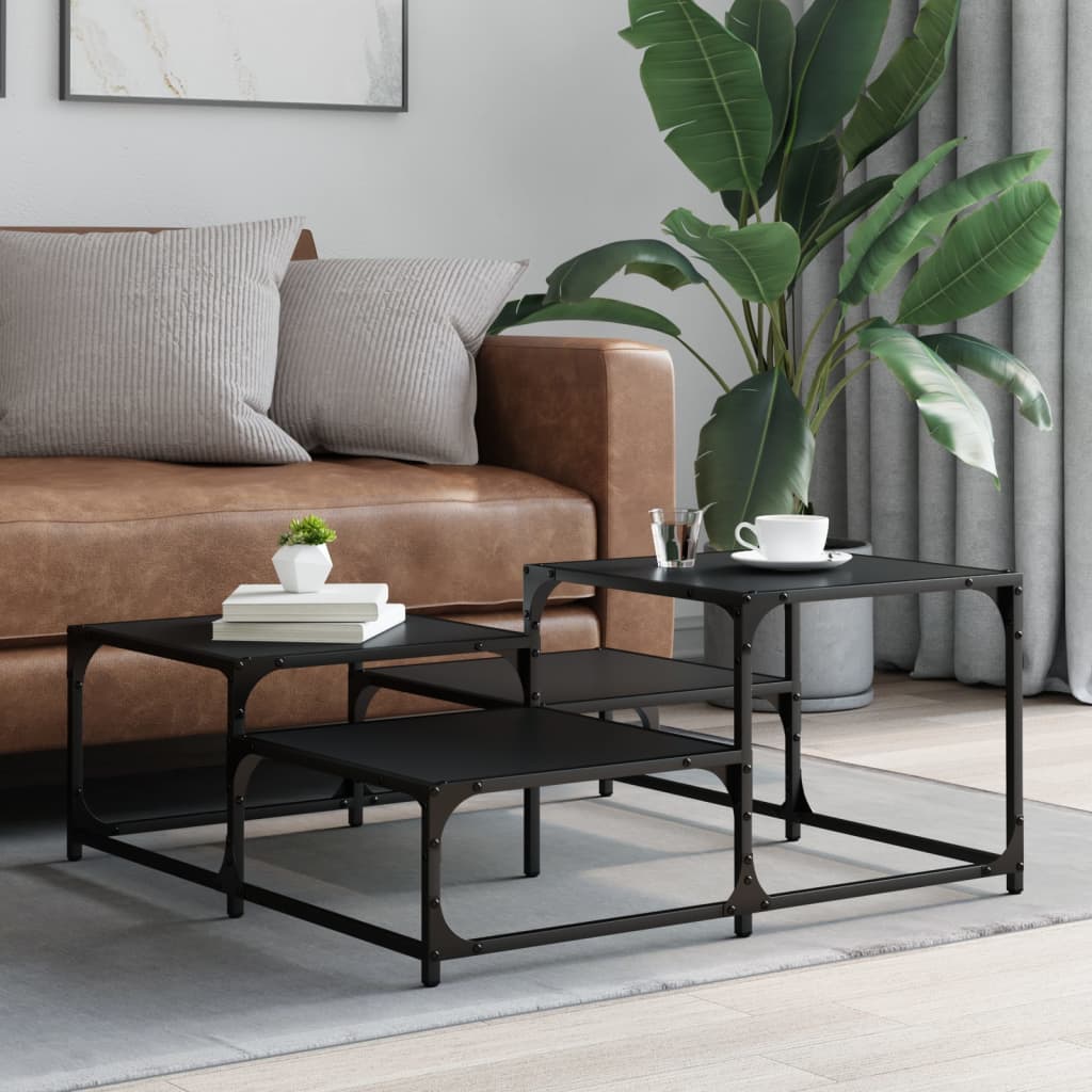 Couchtisch Schwarz 87,5x87,5x40 cm Holzwerkstoff - Pazzar.ch
