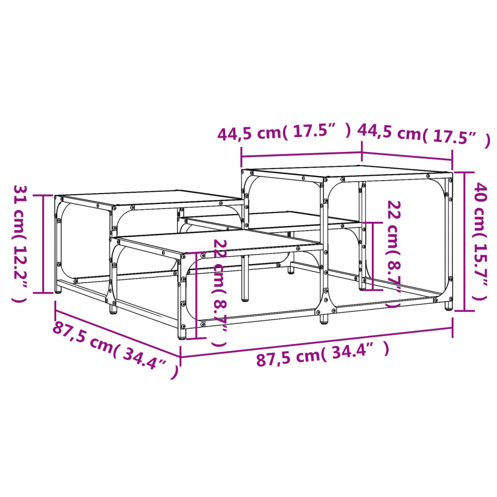 Couchtisch Sonoma-Eiche 87,5x87,5x40 cm Holzwerkstoff - Pazzar.ch