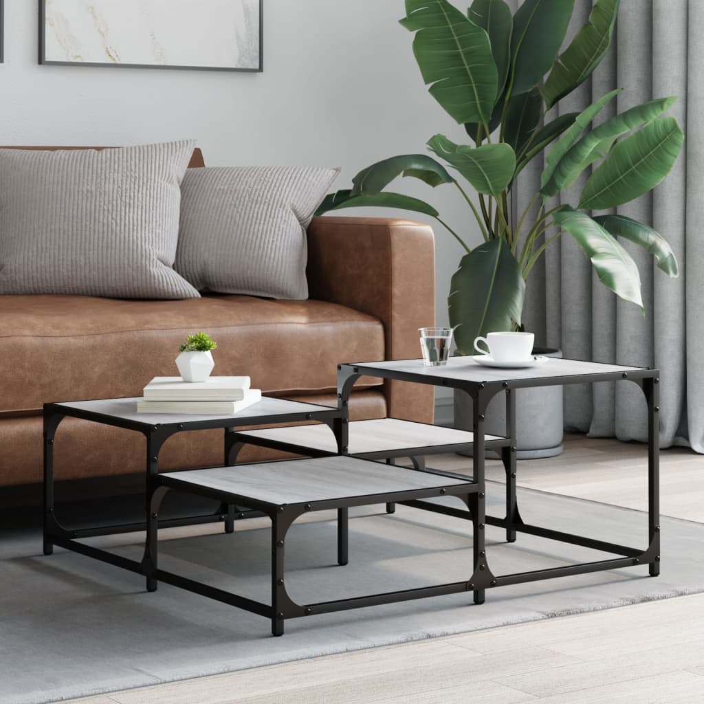 Couchtisch Grau Sonoma 87,5x87,5x40 cm Holzwerkstoff - Pazzar.ch