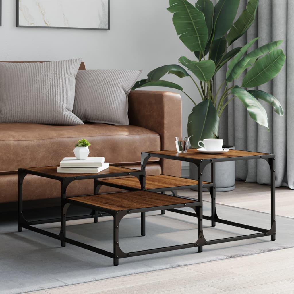 Couchtisch Braun Eichen-Optik 87,5x87,5x40 cm Holzwerkstoff - Pazzar.ch