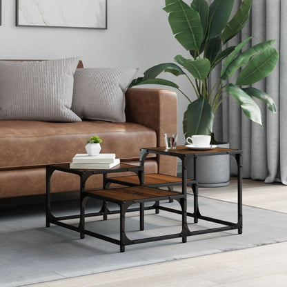 Couchtisch Braun Eichen-Optik 68x68x40 cm Holzwerkstoff - Pazzar.ch