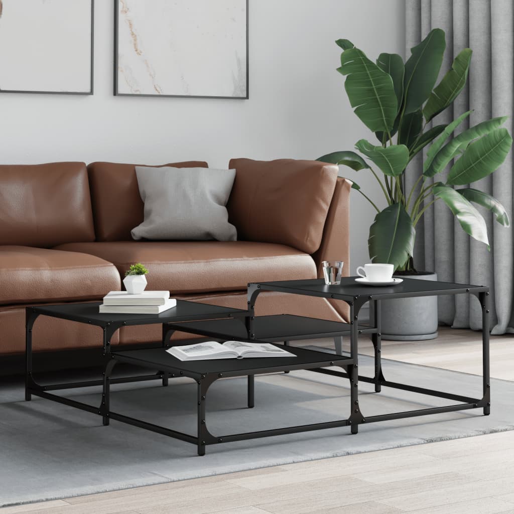 Couchtisch Schwarz 107x107x40 cm Holzwerkstoff - Pazzar.ch