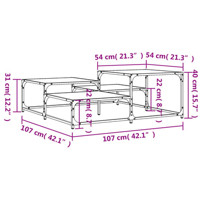 Couchtisch Schwarz 107x107x40 cm Holzwerkstoff - Pazzar.ch