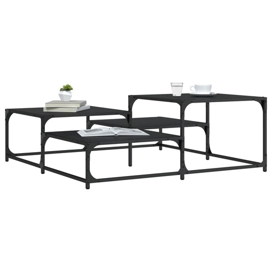 Couchtisch Schwarz 107x107x40 cm Holzwerkstoff - Pazzar.ch