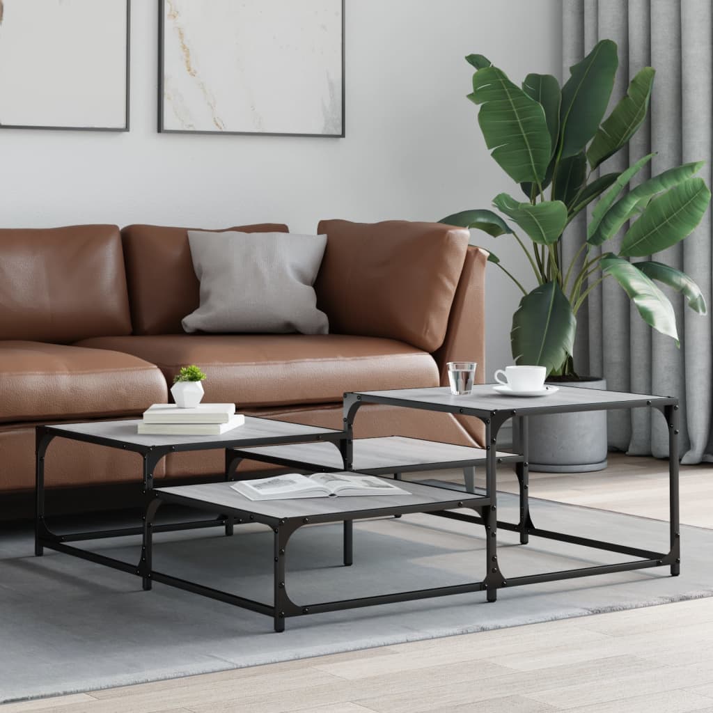 Couchtisch Grau Sonoma 107x107x40 cm Holzwerkstoff - Pazzar.ch