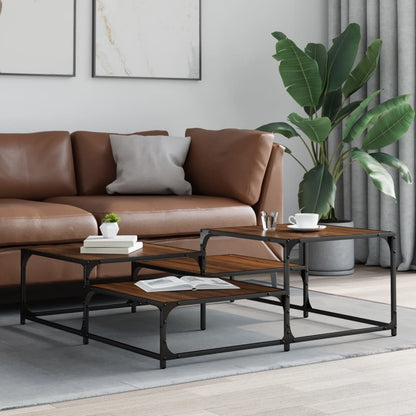 Couchtisch Braun Eichen-Optik 107x107x40 cm Holzwerkstoff - Pazzar.ch