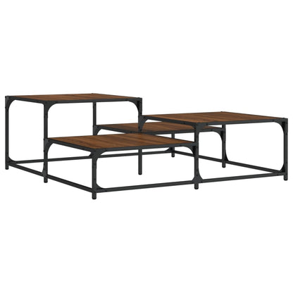 Couchtisch Braun Eichen-Optik 107x107x40 cm Holzwerkstoff - Pazzar.ch