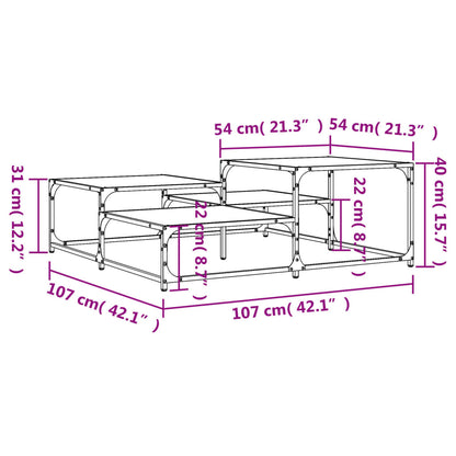 Couchtisch Braun Eichen-Optik 107x107x40 cm Holzwerkstoff - Pazzar.ch