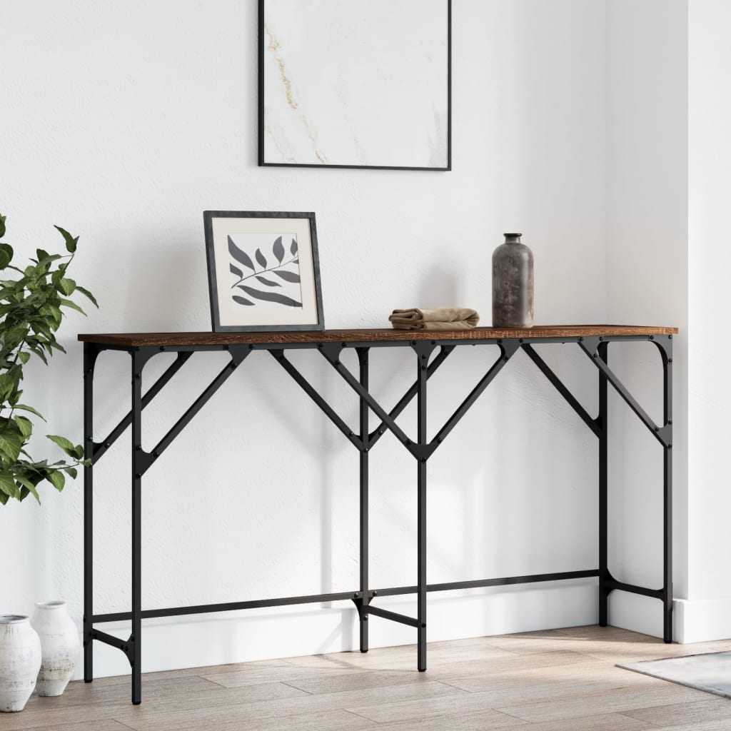 Konsolentisch Braun Eichen-Optik 140x29x75 cm Holzwerkstoff - Pazzar.ch
