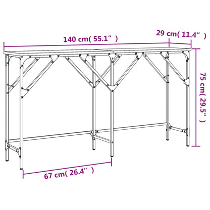 Konsolentisch Braun Eichen-Optik 140x29x75 cm Holzwerkstoff - Pazzar.ch