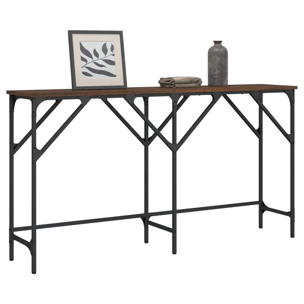 Konsolentisch Braun Eichen-Optik 140x29x75 cm Holzwerkstoff - Pazzar.ch