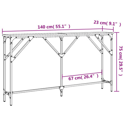 Konsolentisch Braun Eichen-Optik 140x23x75 cm Holzwerkstoff - Pazzar.ch