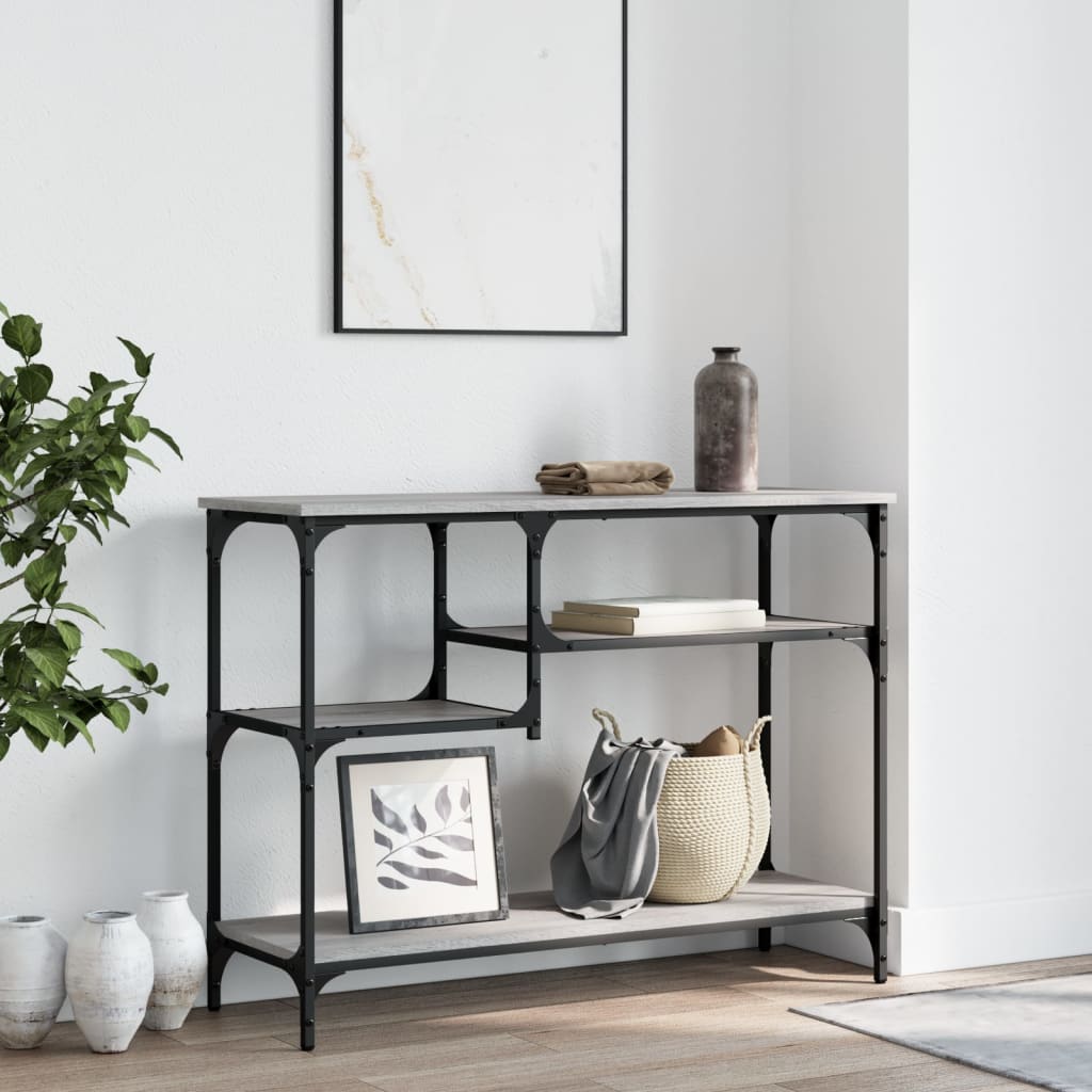 Konsolentisch mit Ablagen Grau Sonoma 100x35x75 cm - Pazzar.ch