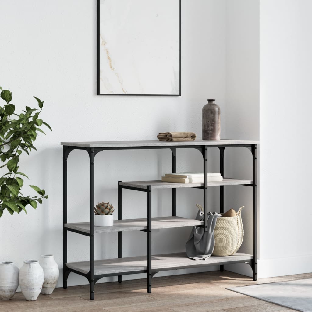 Konsolentisch mit Ablagen Grau Sonoma 100x35x75 cm - Pazzar.ch