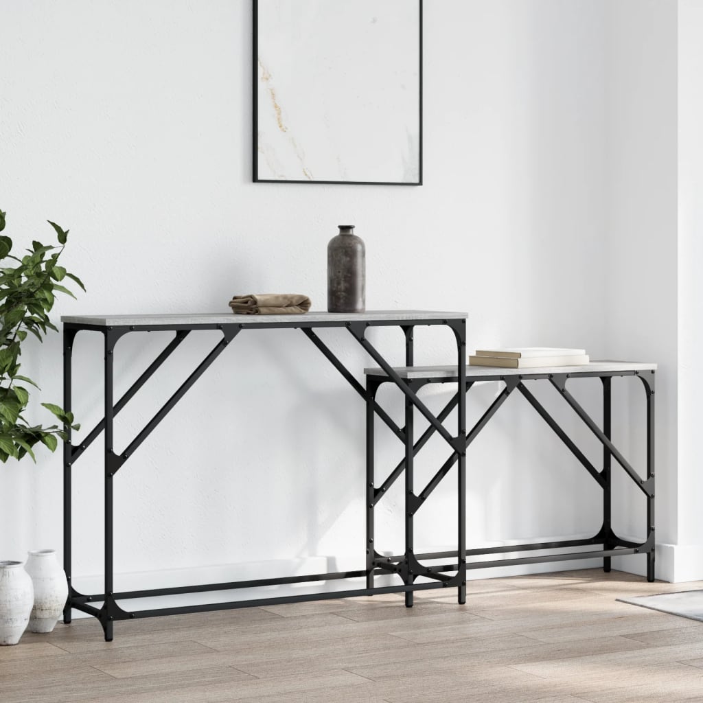 Konsolentische 2 Stk. Grau Sonoma Holzwerkstoff - Pazzar.ch