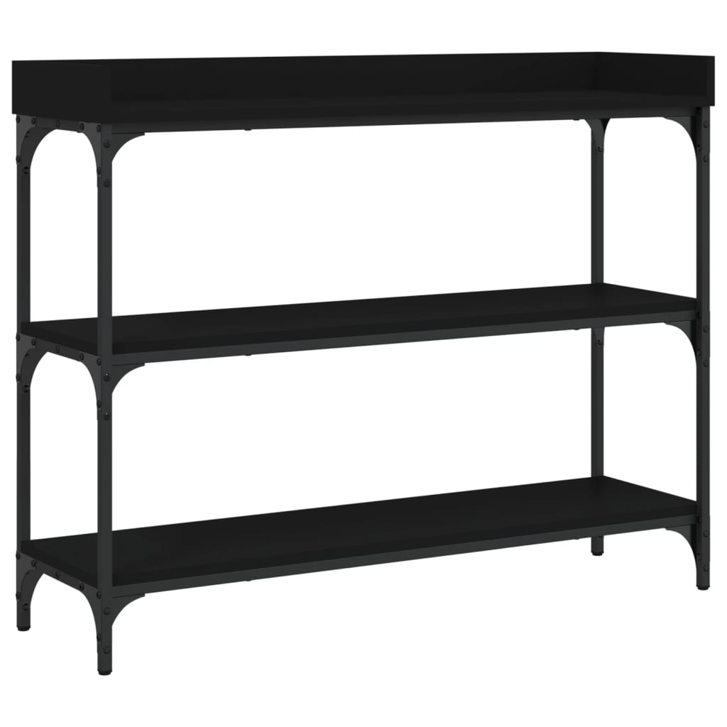 Konsolentisch mit Ablagen Schwarz 100x30x80 cm - Pazzar.ch