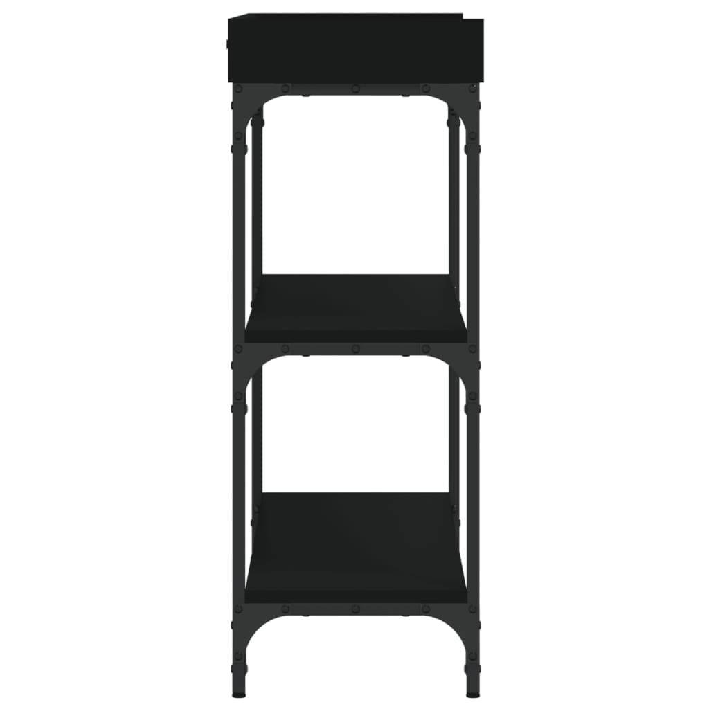 Konsolentisch mit Ablagen Schwarz 100x30x80 cm - Pazzar.ch