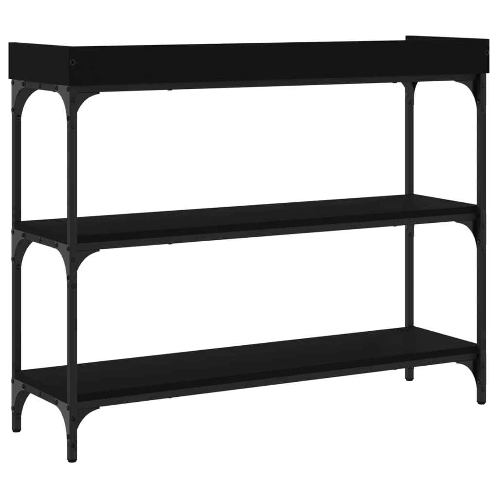 Konsolentisch mit Ablagen Schwarz 100x30x80 cm - Pazzar.ch