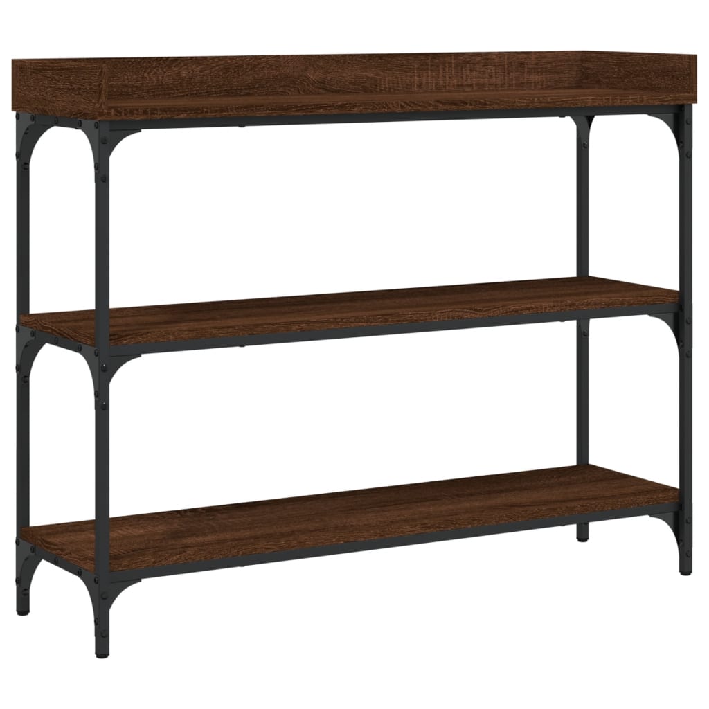 Konsolentisch mit Ablagen Braun Eichen-Optik 100x30x80 cm - Pazzar.ch
