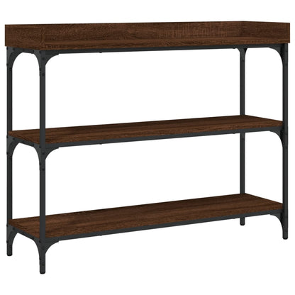 Konsolentisch mit Ablagen Braun Eichen-Optik 100x30x80 cm - Pazzar.ch