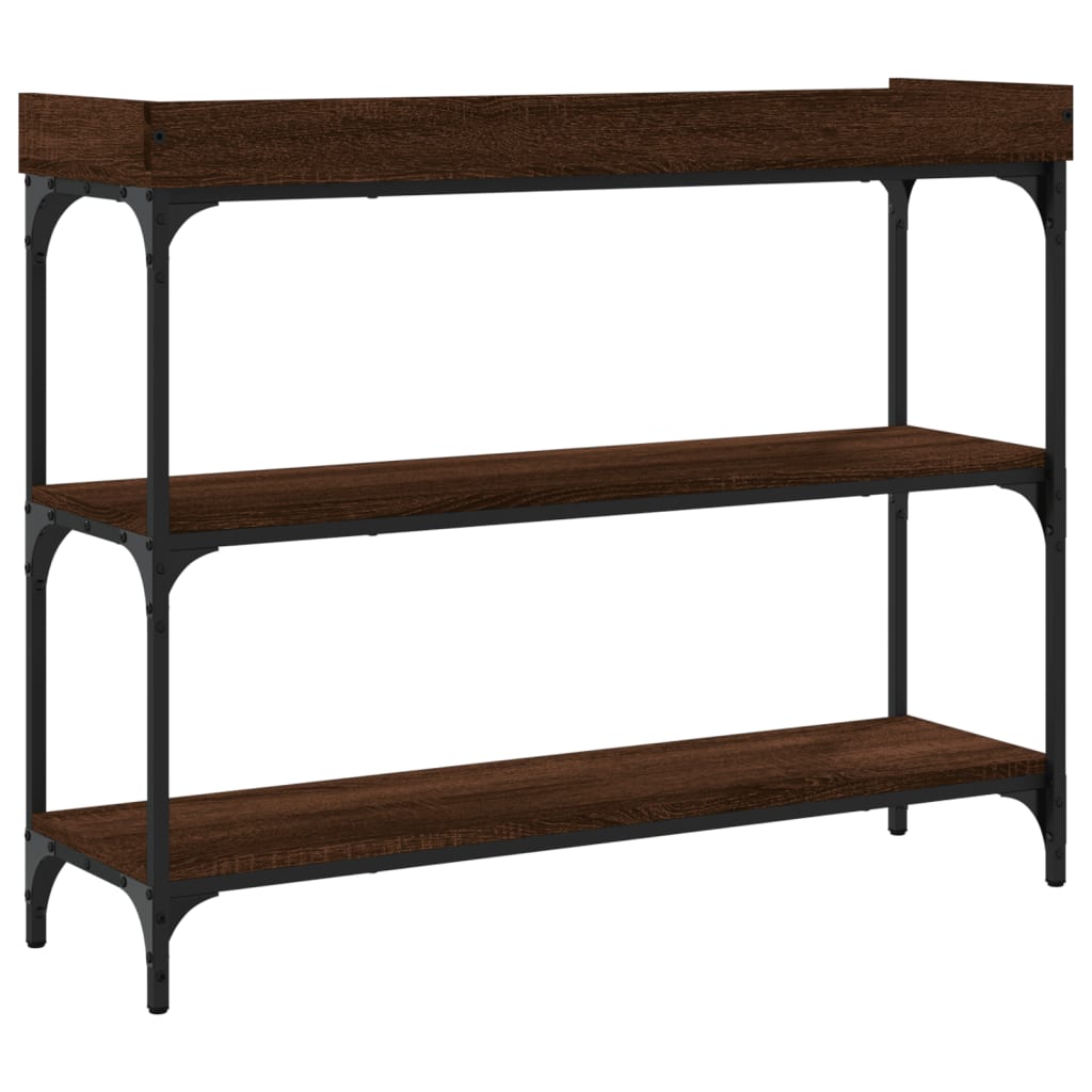 Konsolentisch mit Ablagen Braun Eichen-Optik 100x30x80 cm - Pazzar.ch