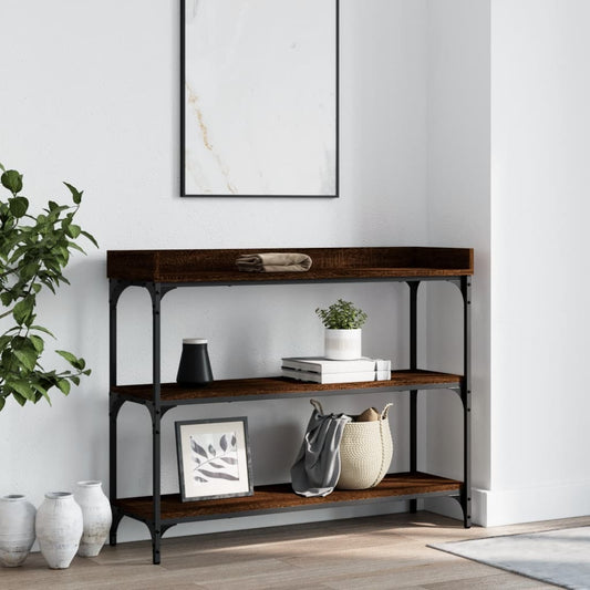 Konsolentisch mit Ablagen Braun Eichen-Optik 100x30x80 cm - Pazzar.ch