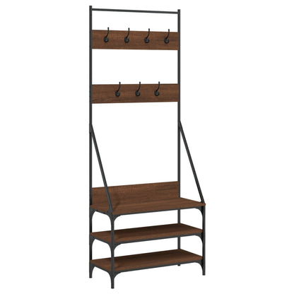 Kleiderständer mit Schuhablage Braun Eichen-Optik 72x34x184 cm - Pazzar.ch