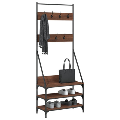 Kleiderständer mit Schuhablage Braun Eichen-Optik 72x34x184 cm - Pazzar.ch