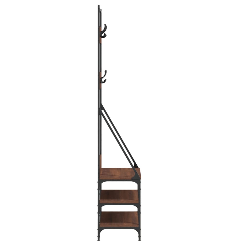 Kleiderständer mit Schuhablage Braun Eichen-Optik 72x34x184 cm - Pazzar.ch