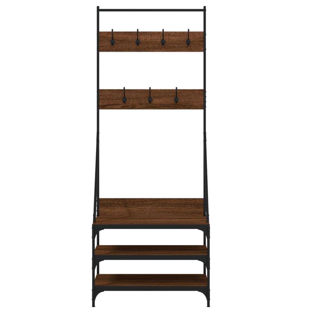 Kleiderständer mit Schuhablage Braun Eichen-Optik 70x40x184 cm - Pazzar.ch