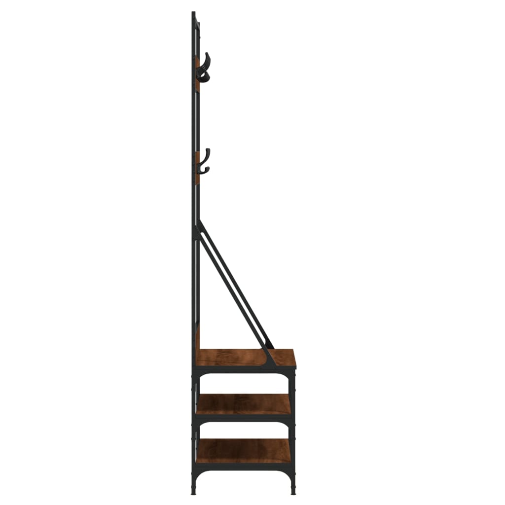 Kleiderständer mit Schuhablage Braun Eichen-Optik 70x40x184 cm - Pazzar.ch