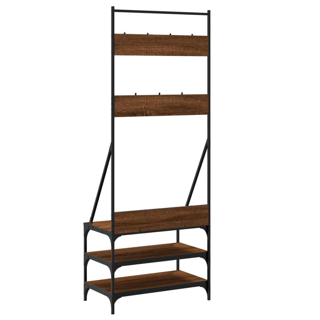 Kleiderständer mit Schuhablage Braun Eichen-Optik 70x40x184 cm - Pazzar.ch