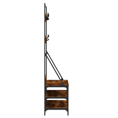 Kleiderständer mit Schuhablage Räuchereiche 100x40x184 cm - Pazzar.ch