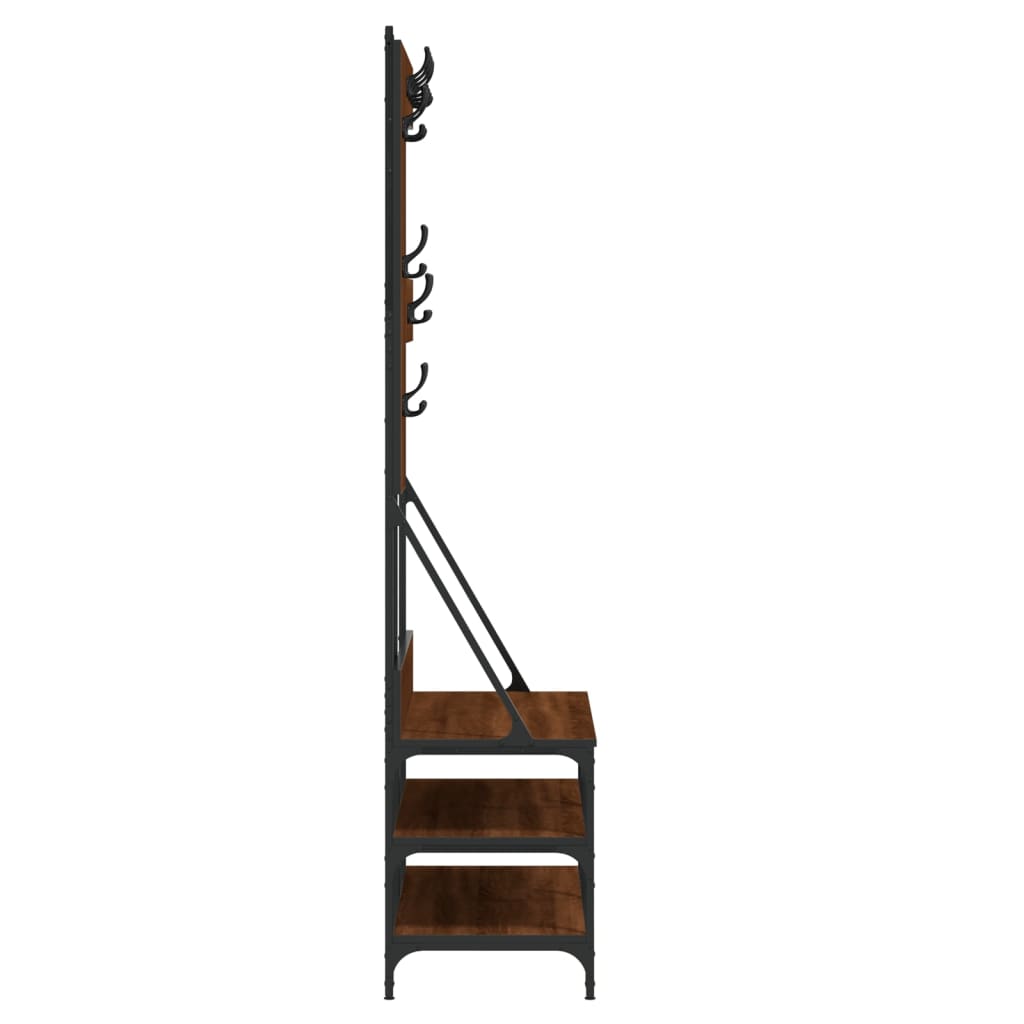 Kleiderständer mit Schuhablage Braun Eichen-Optik 100x40x184 cm - Pazzar.ch