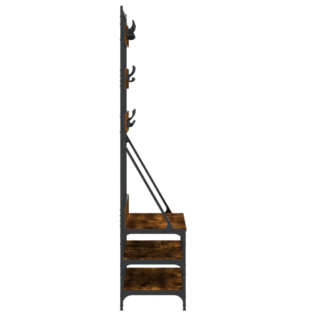 Kleiderständer mit Schuhablage Räuchereiche 100x40x184 cm - Pazzar.ch