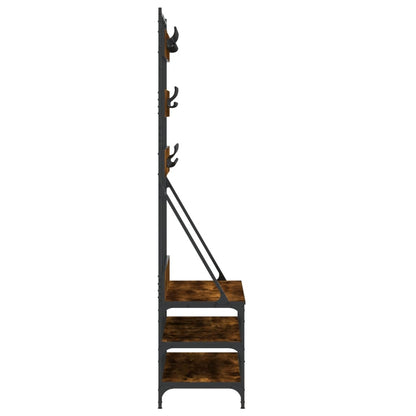 Kleiderständer mit Schuhablage Räuchereiche 100x40x184 cm - Pazzar.ch