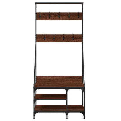 Kleiderständer mit Schuhablage Braun Eichen-Optik 80x40x184 cm - Pazzar.ch
