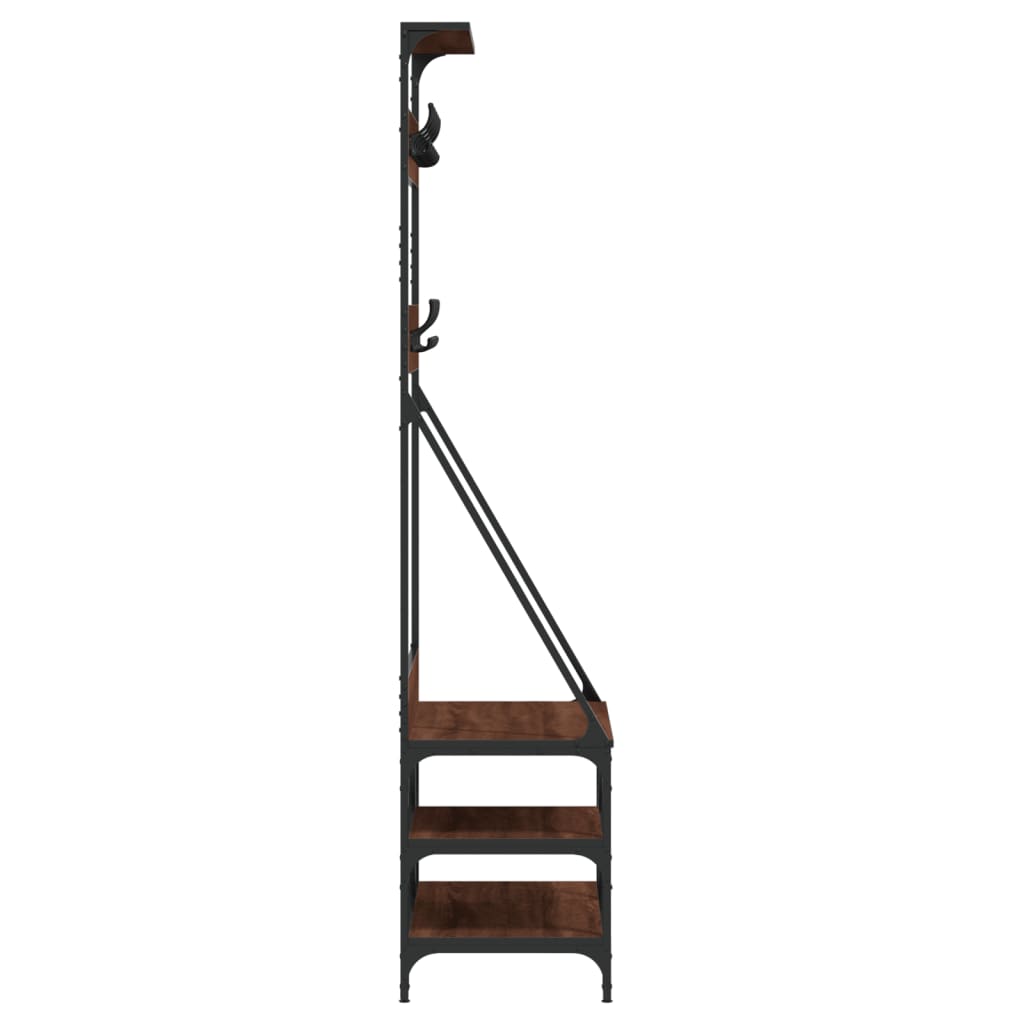 Kleiderständer mit Schuhablage Braun Eichen-Optik 80x40x184 cm - Pazzar.ch