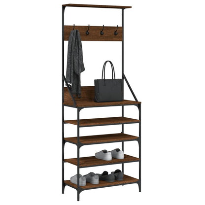 Kleiderständer mit Schuhablage Braun Eiche-Optik 70x34x184 cm - Pazzar.ch