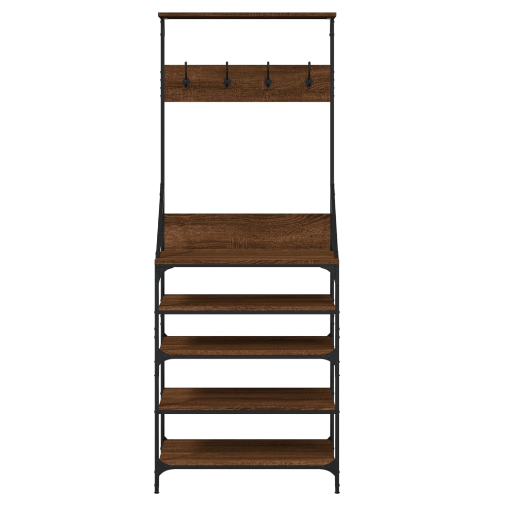 Kleiderständer mit Schuhablage Braun Eiche-Optik 70x34x184 cm - Pazzar.ch