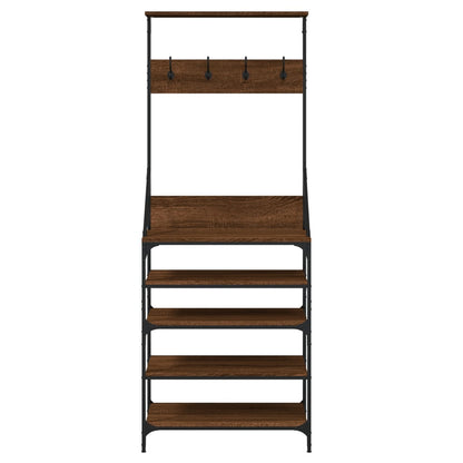 Kleiderständer mit Schuhablage Braun Eiche-Optik 70x34x184 cm - Pazzar.ch