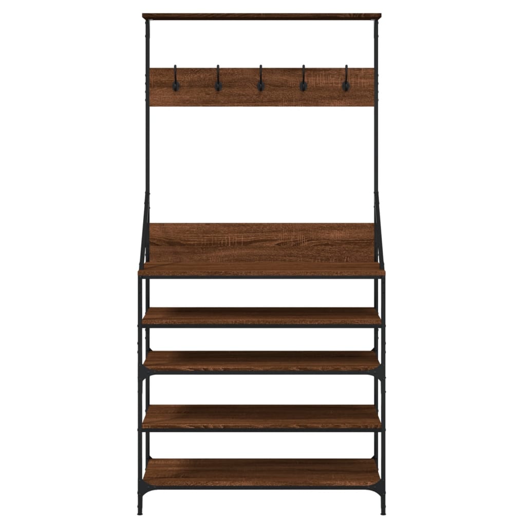 Kleiderständer mit Schuhablage Braun Eiche-Optik 90x34x184 cm - Pazzar.ch