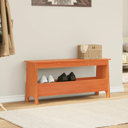 Flurbank Wachsbraun 100x28x45 cm Massivholz Kiefer - Pazzar.ch