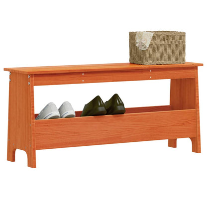 Flurbank Wachsbraun 100x28x45 cm Massivholz Kiefer - Pazzar.ch
